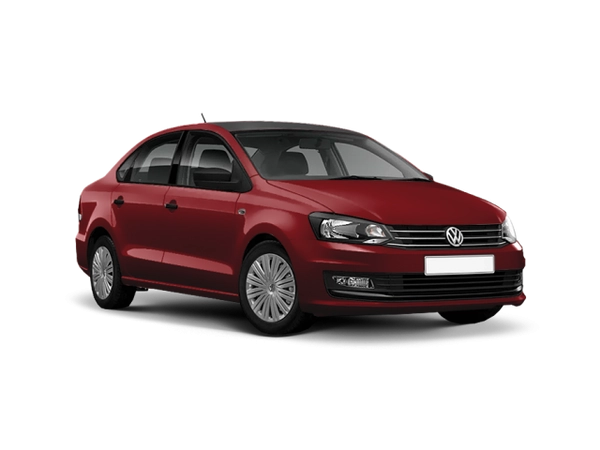 Volkswagen Polo Красный Ruby, металлик. Чёрный Deep, перламутр