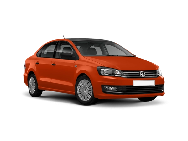 Volkswagen Polo Оранжевый Copper Orange, металлик. Чёрный Deep, перламутр